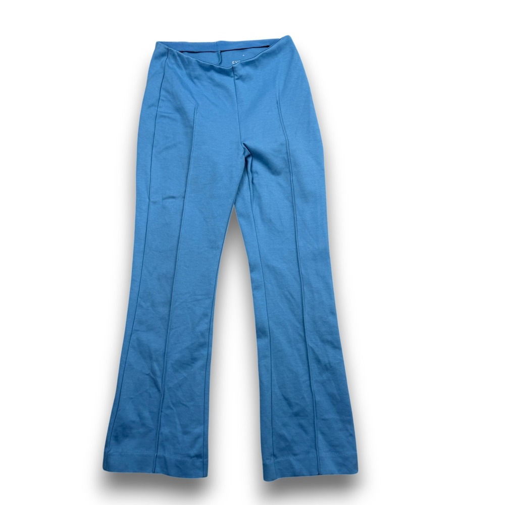 Everlane Dream Kick Pants Women XS Blue Knit Flare High Rise Pintuck Seam Detail